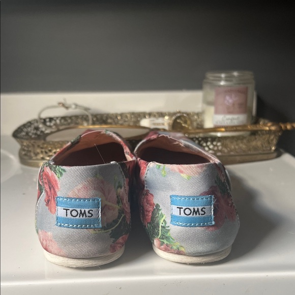 TOMS Women's Floral Canvas Loafers - Pink and Green - Picture 7 of 8